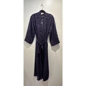 Vintage Victoria’s Secret Purple Robe Gold Crown Label Small Peignoir Glam READ